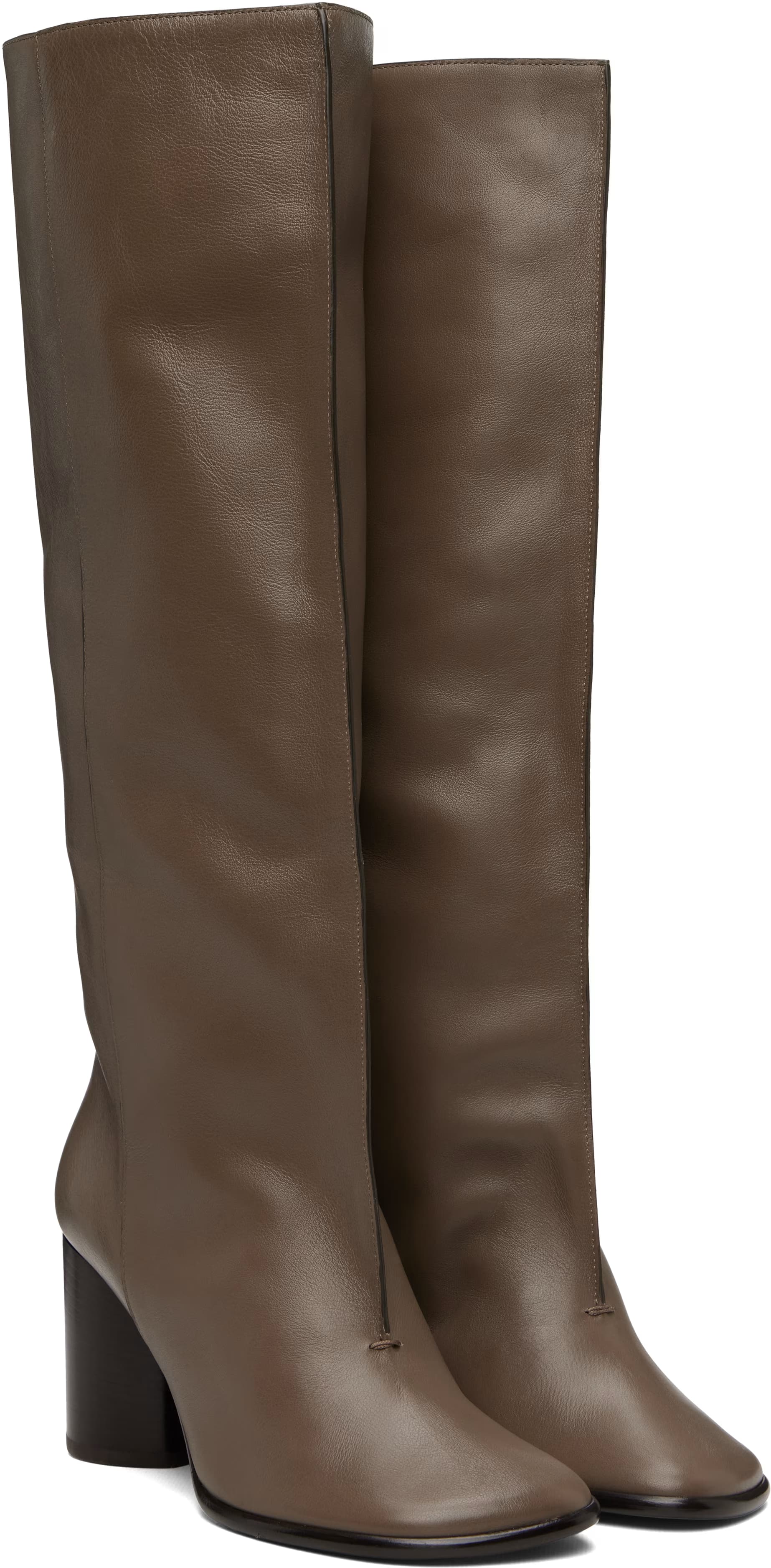 Taupe Crease Sleeve Tall Boots 4