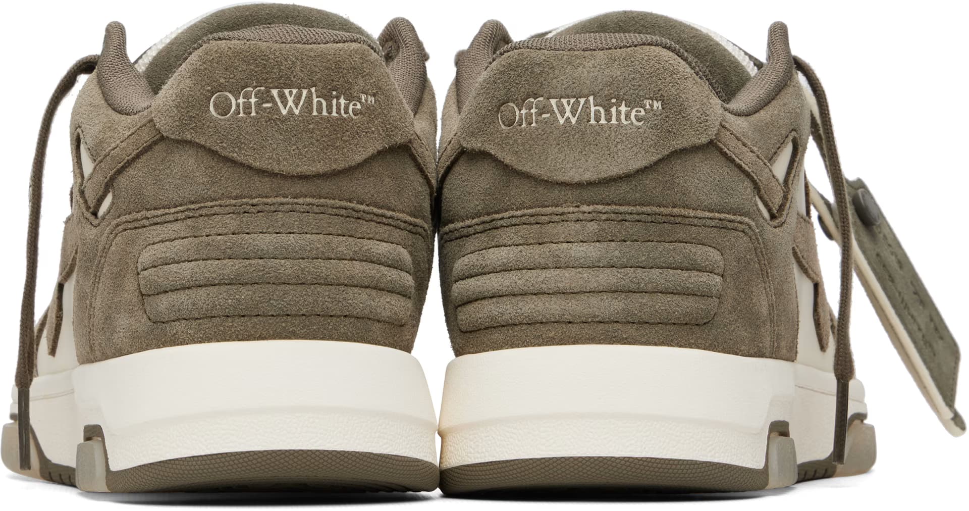 White & Khaki 'Out Of Office' Sneakers by Off-White