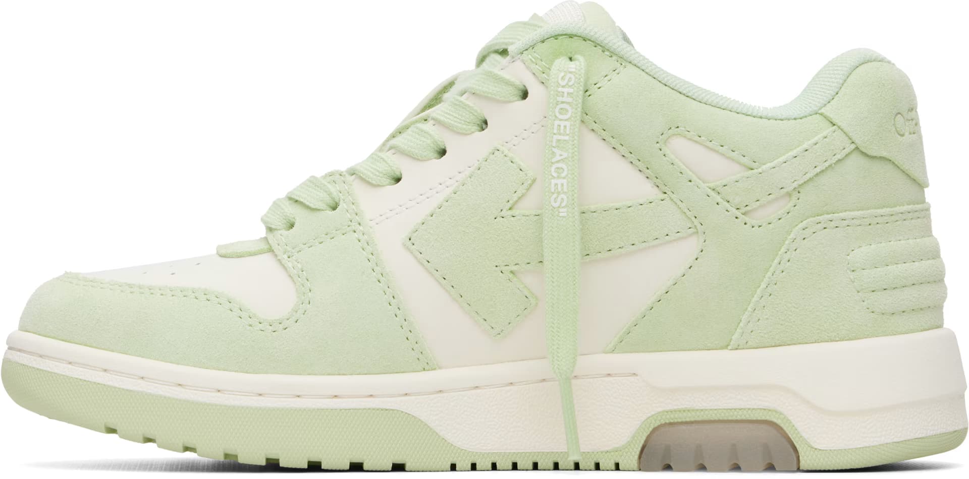 White & Green 'Out Of Office' Sneakers 3