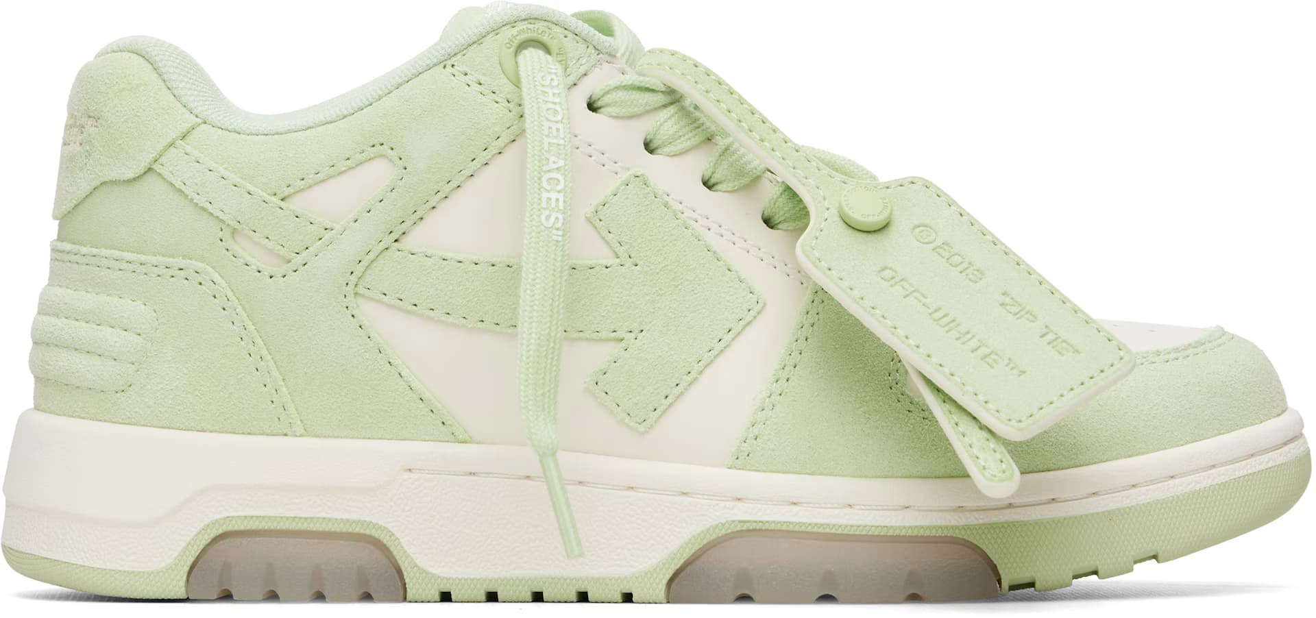 White & Green 'Out Of Office' Sneakers by Off-White