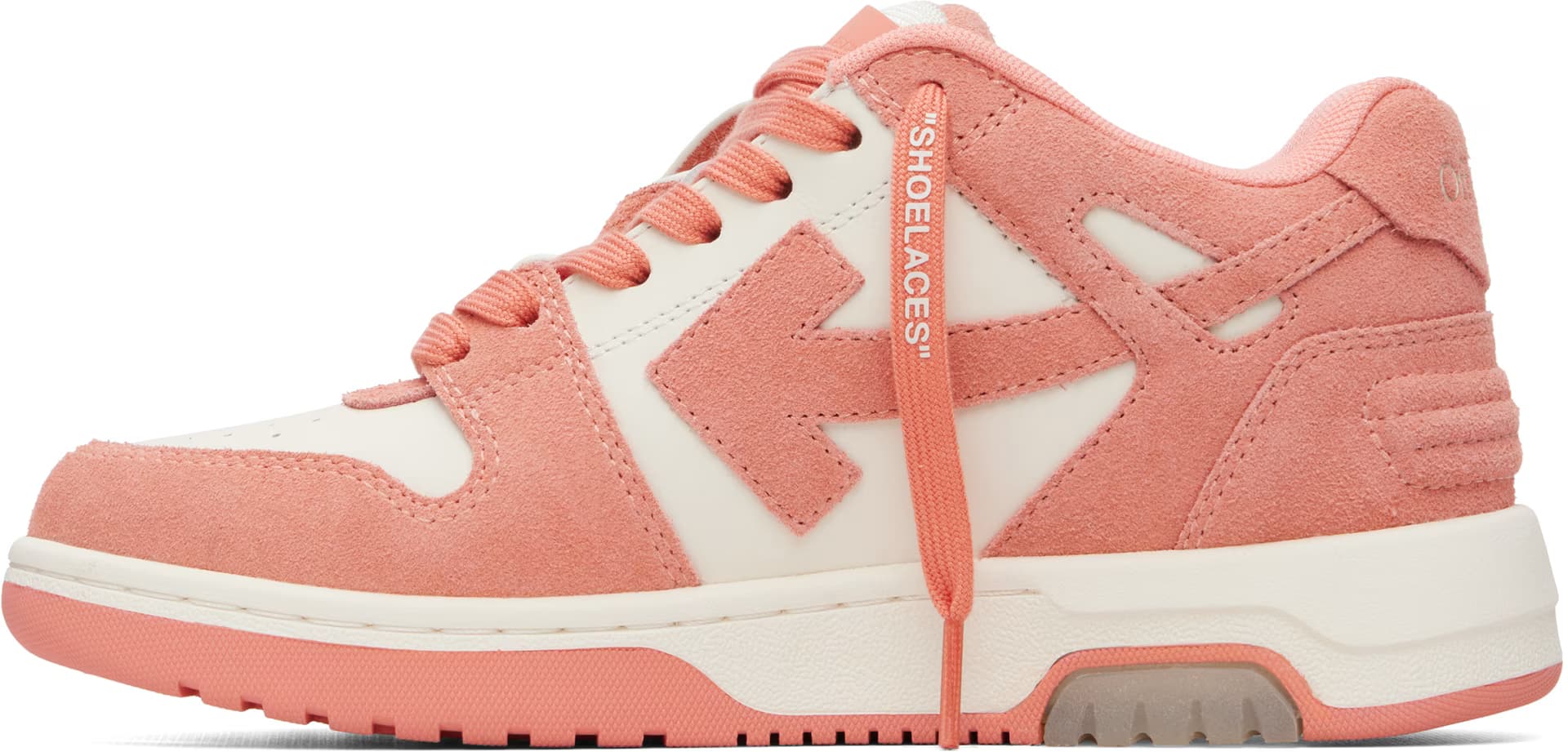 White & Pink 'Out Of Office' Sneakers 3