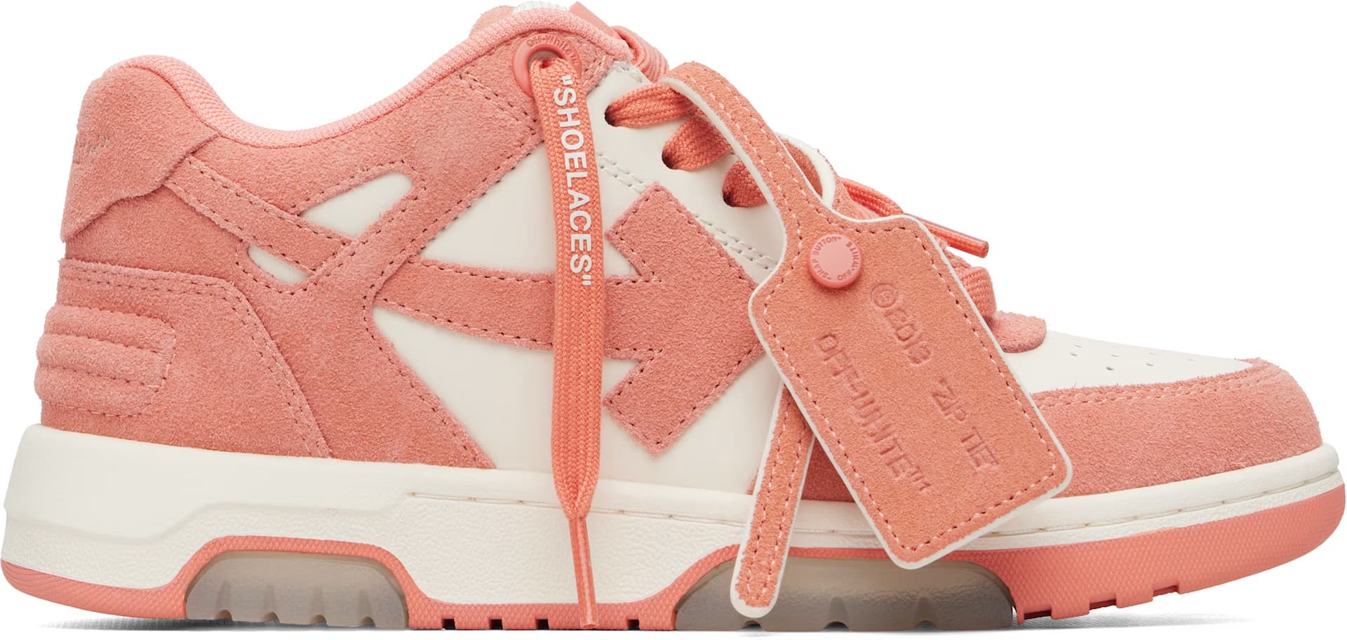 White & Pink 'Out Of Office' Sneakers by Off-White