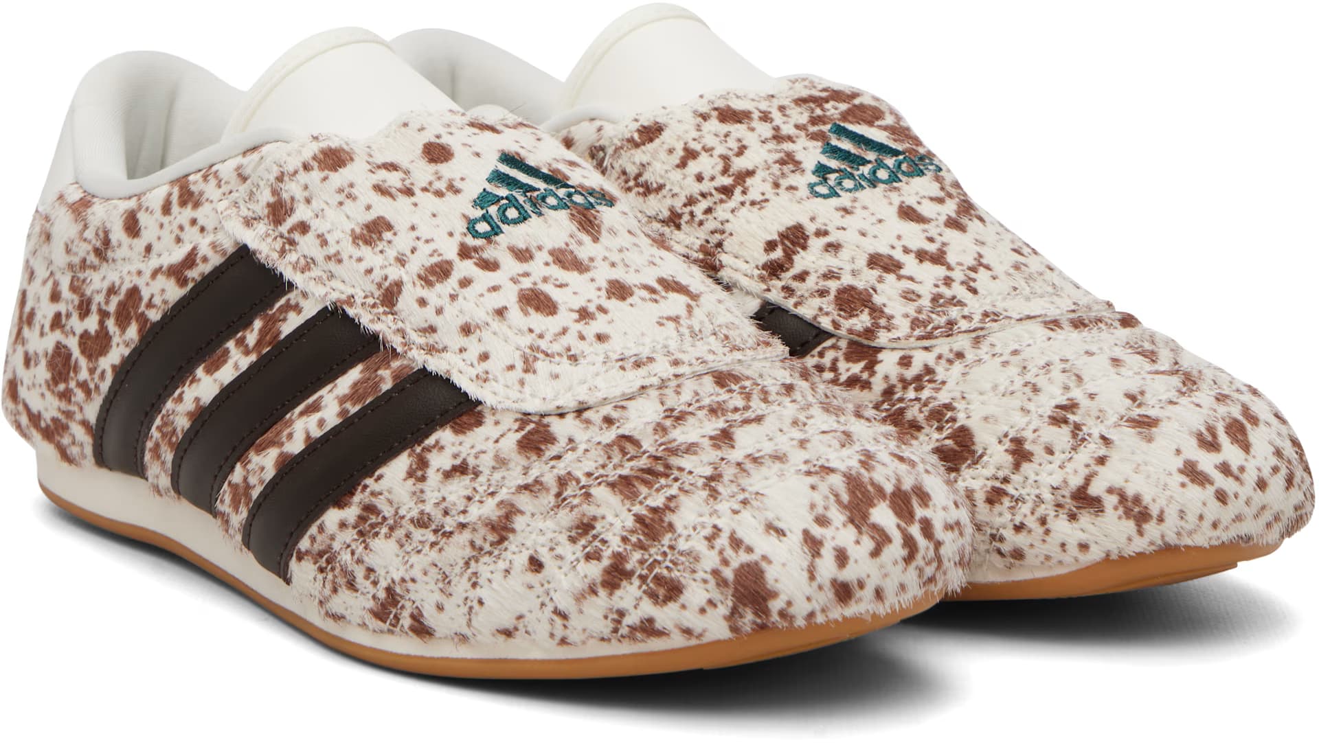 Off-White & Brown Pony Print Taekwondo Sneakers by adidas Originals