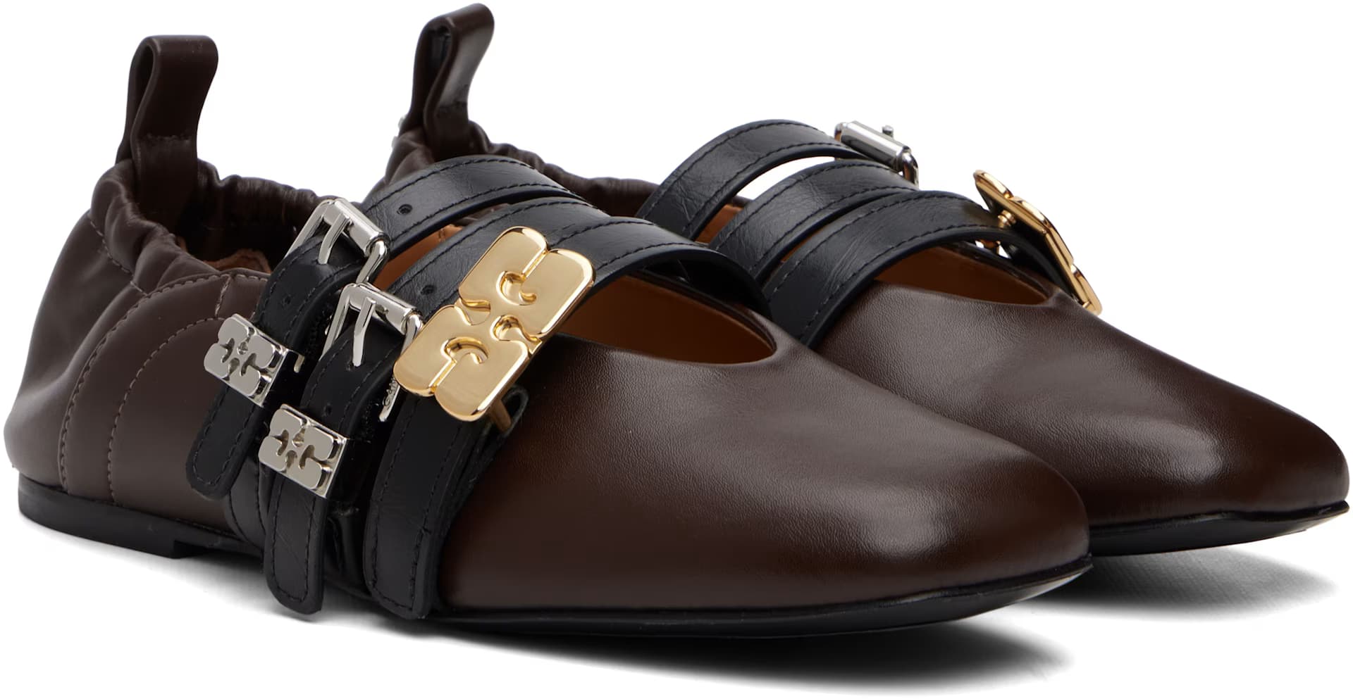 Brown Sue Triple Ballerina Flats 4