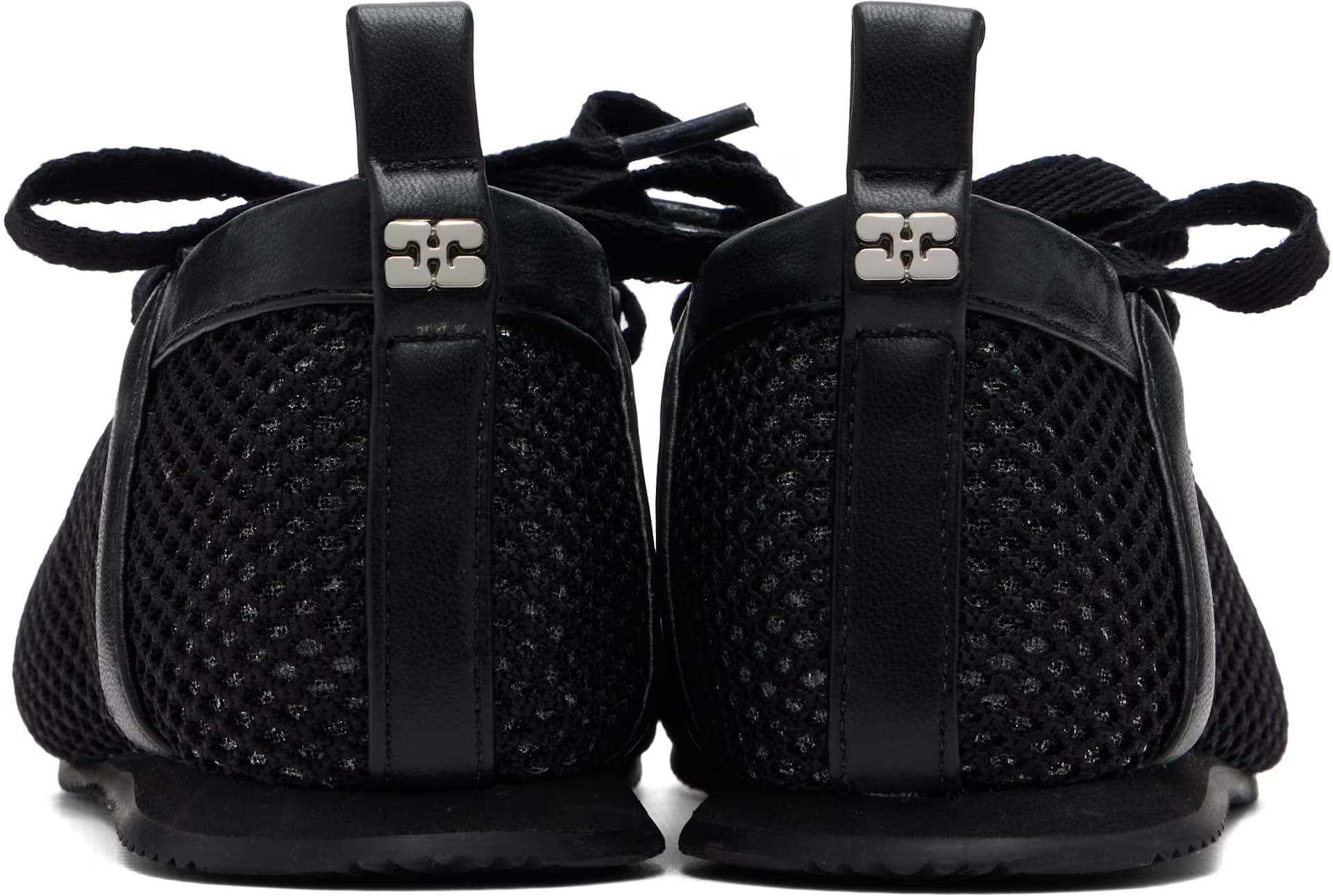 Black Mesh Sporty Ballerina Sneakers 2