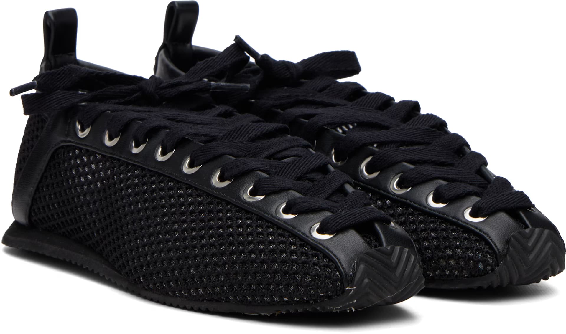 Black Mesh Sporty Ballerina Sneakers 4