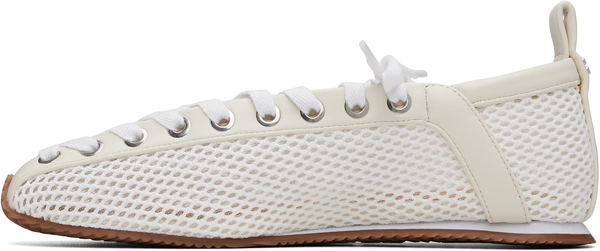 White Mesh Sporty Ballerina Sneakers 3