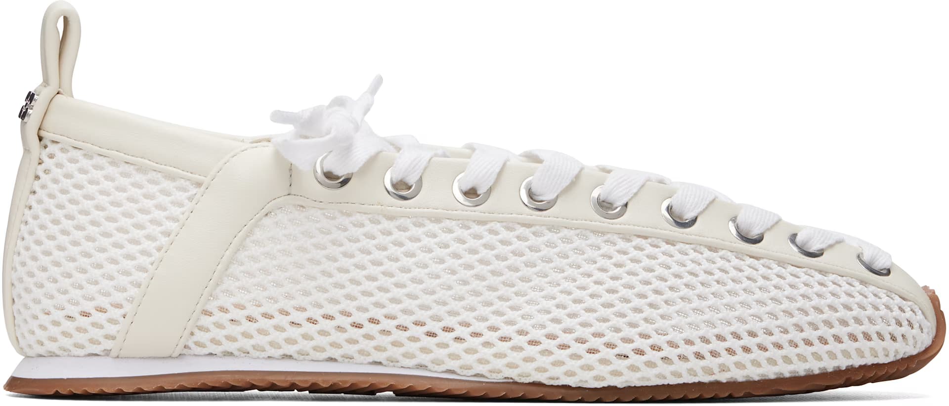 White Mesh Sporty Ballerina Sneakers by GANNI