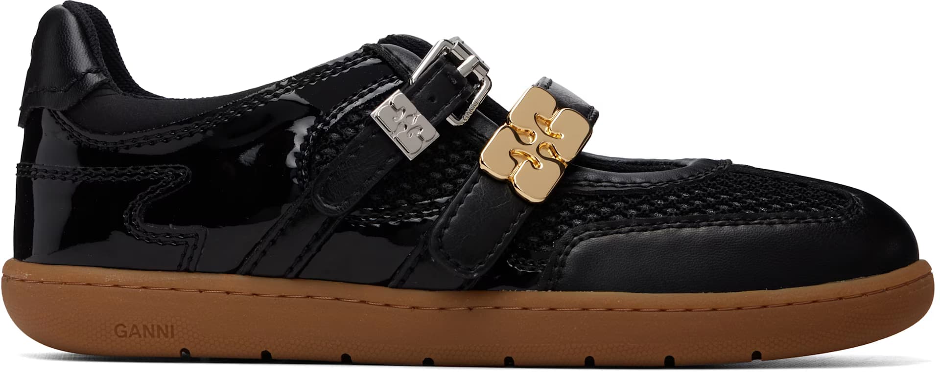 Black Sue Double Strap Sneakers by GANNI