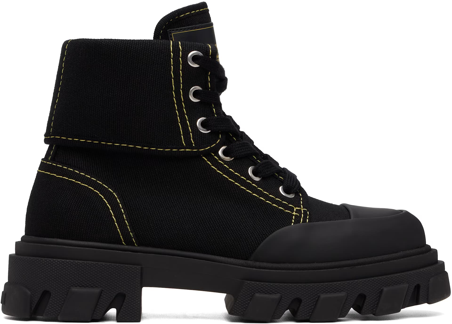Black Canvas Trail Boots by GANNI