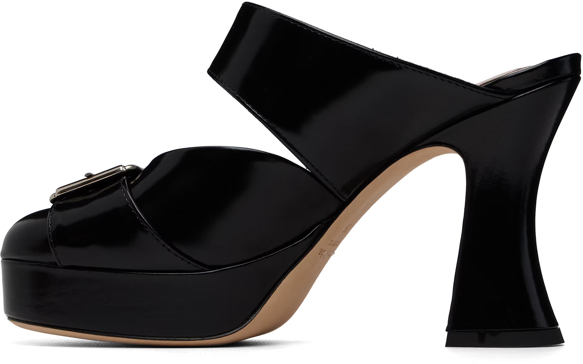 Black Buckle Sculpt Heels 3