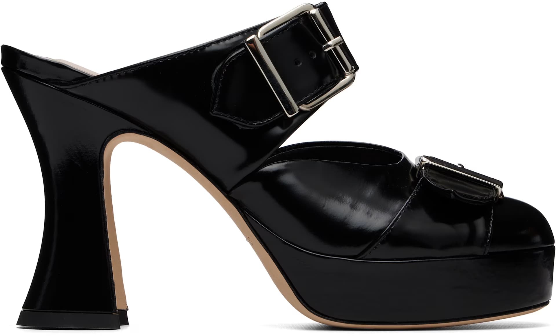 Black Buckle Sculpt Heels by Simone Rocha