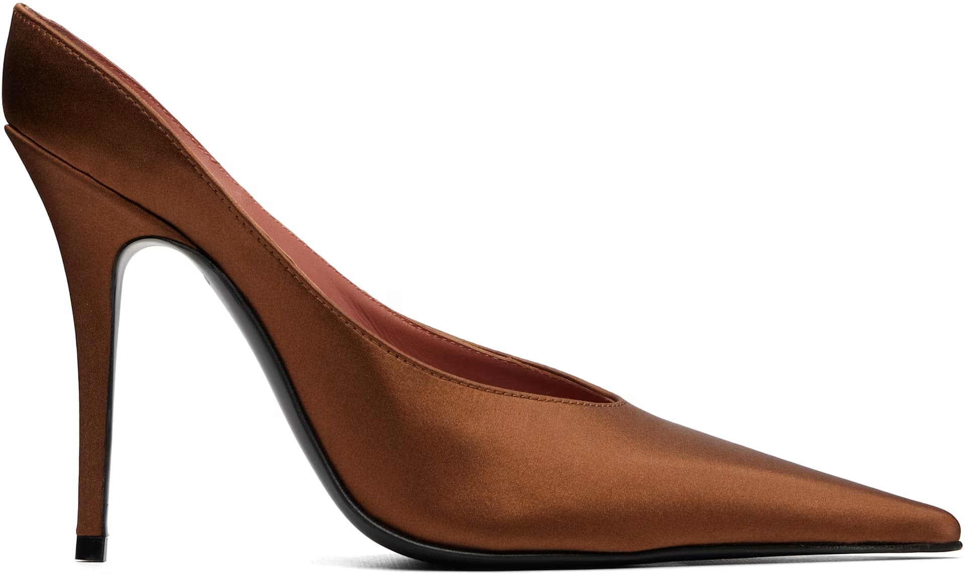 Brown Anok 105 Mule Heels by Amina Muaddi