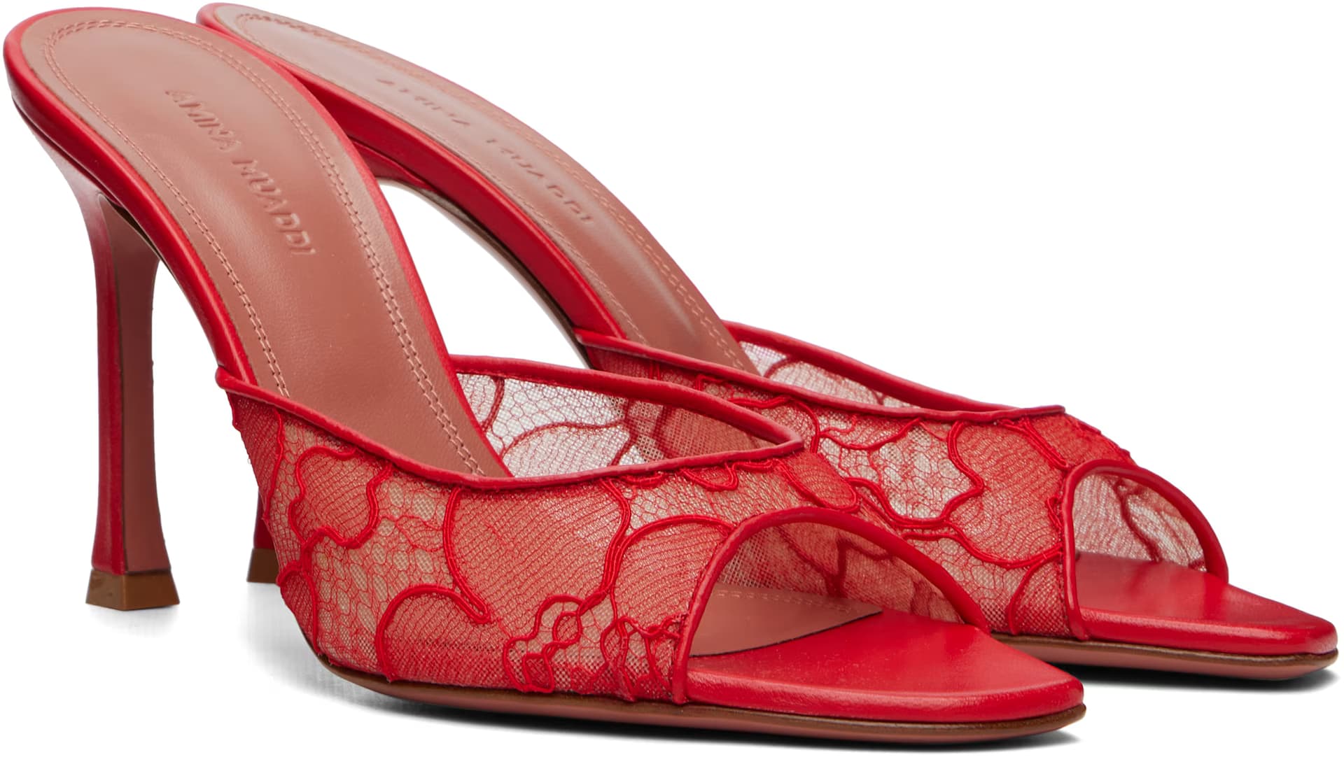 Red Alexa Lace 95 Heeled Sandals 4