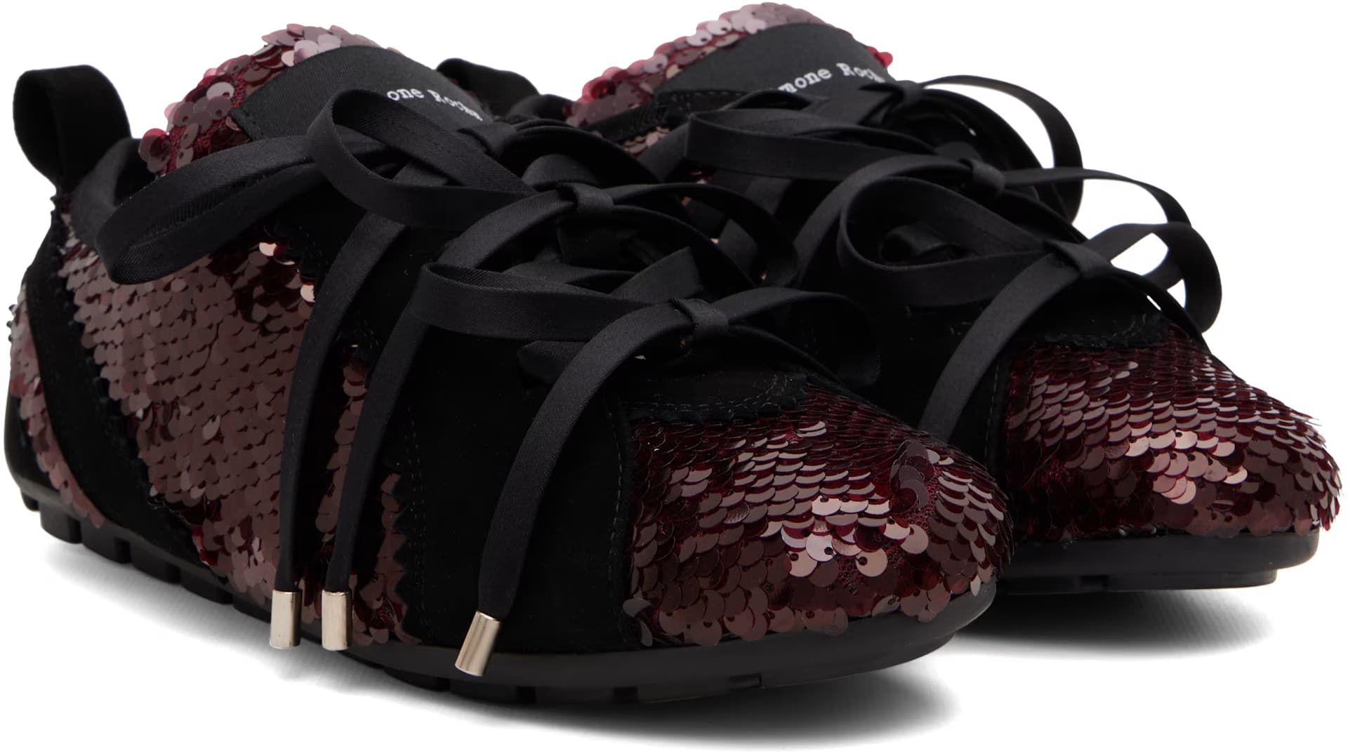 Burgundy & Black Ballerina Grip Sneakers 4