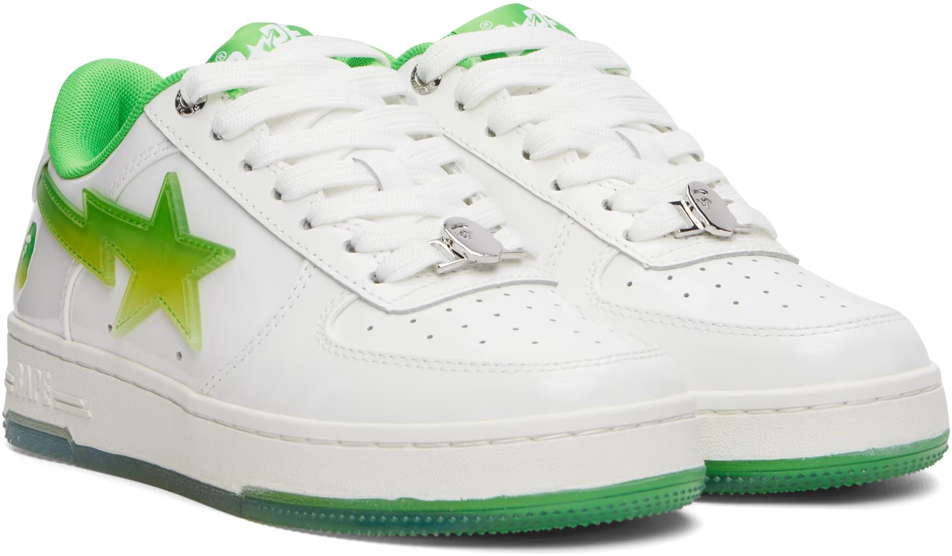 White & Green BAPE STA #4 L Sneakers 4