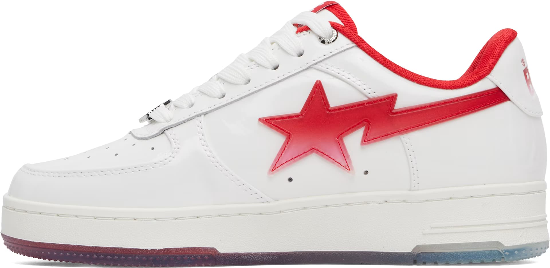 White & Red BAPE Sta #4 Sneakers 3