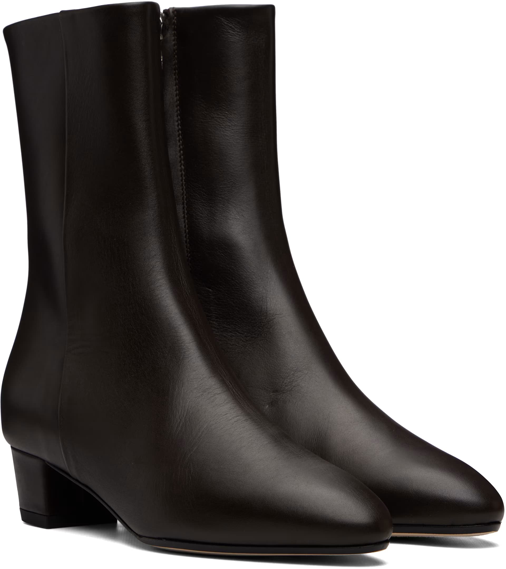 Brown Yasmin Leather Ankle Boots 4