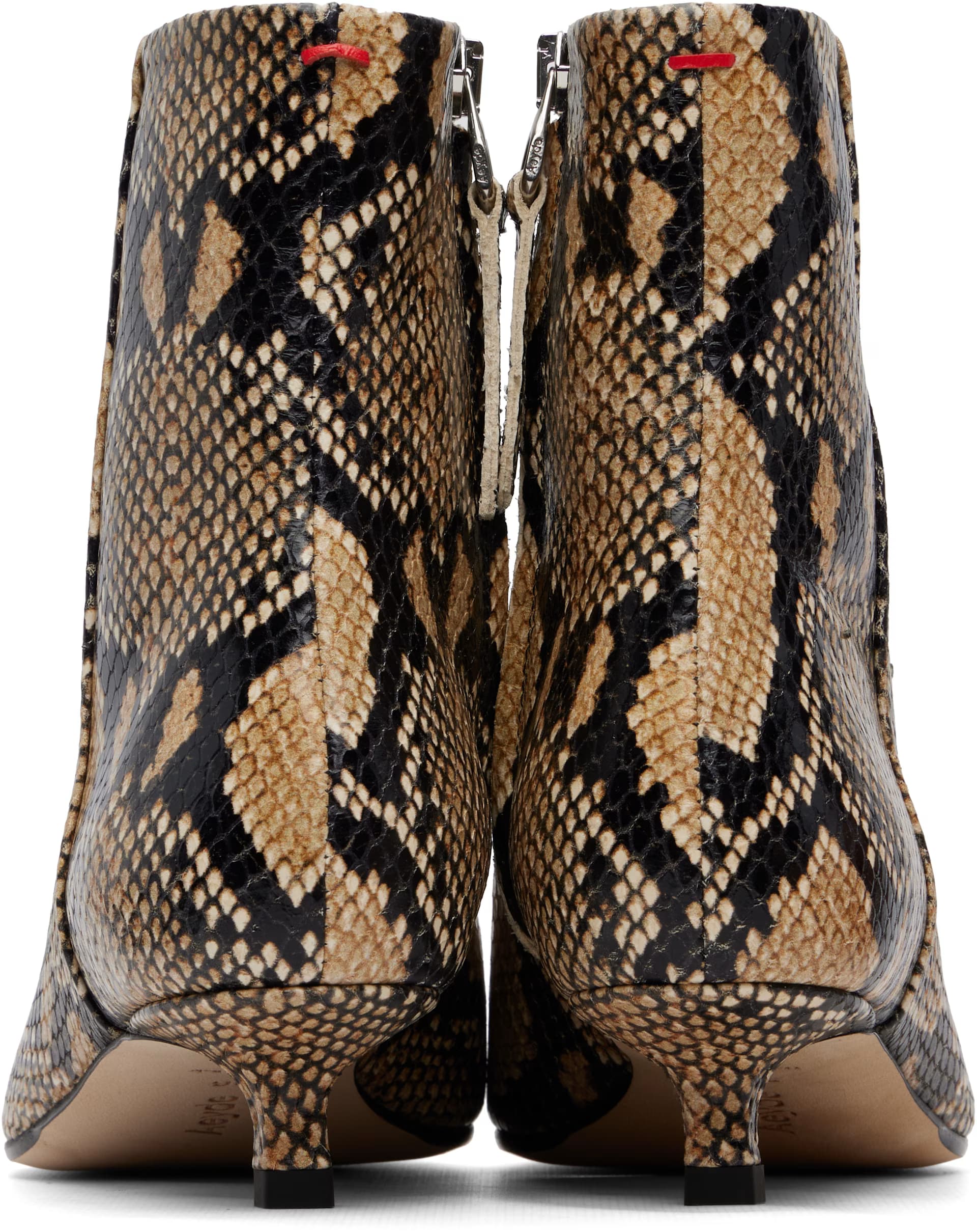 Beige Sofie Leather Ankle Boots 2