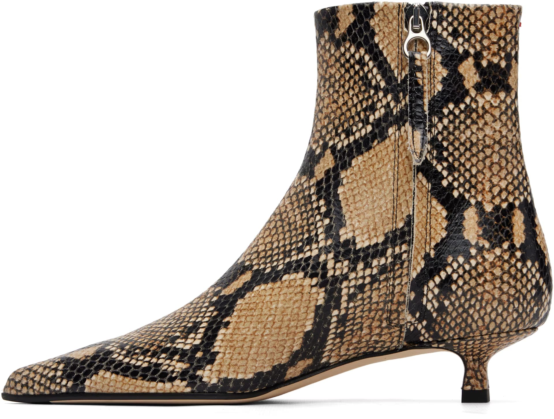 Beige Sofie Leather Ankle Boots 3
