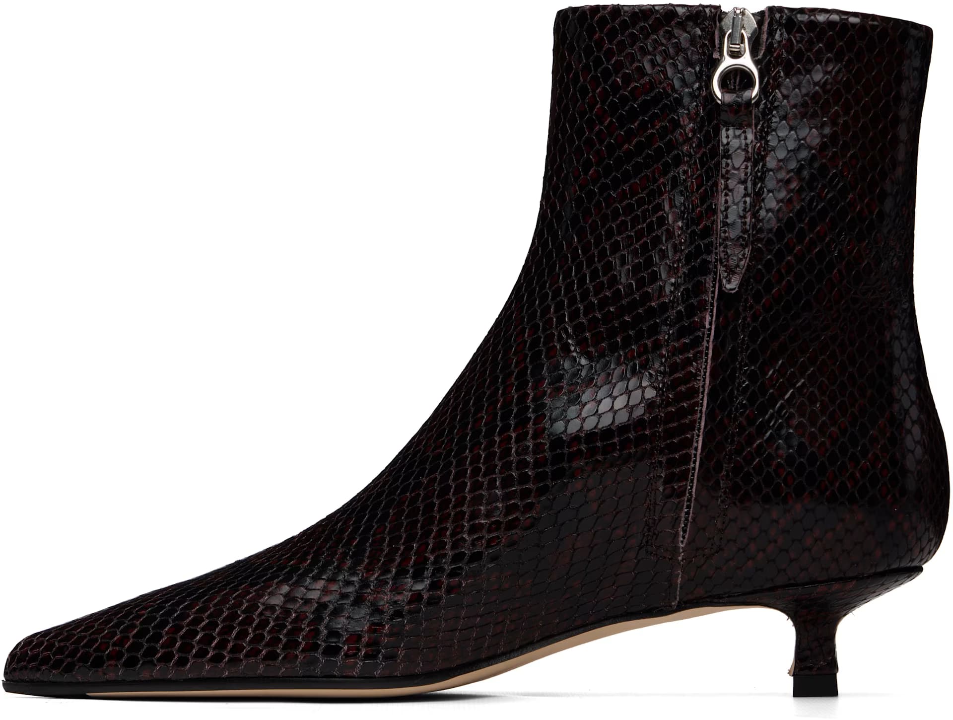Burgundy Sofie Leather Ankle Boots 3