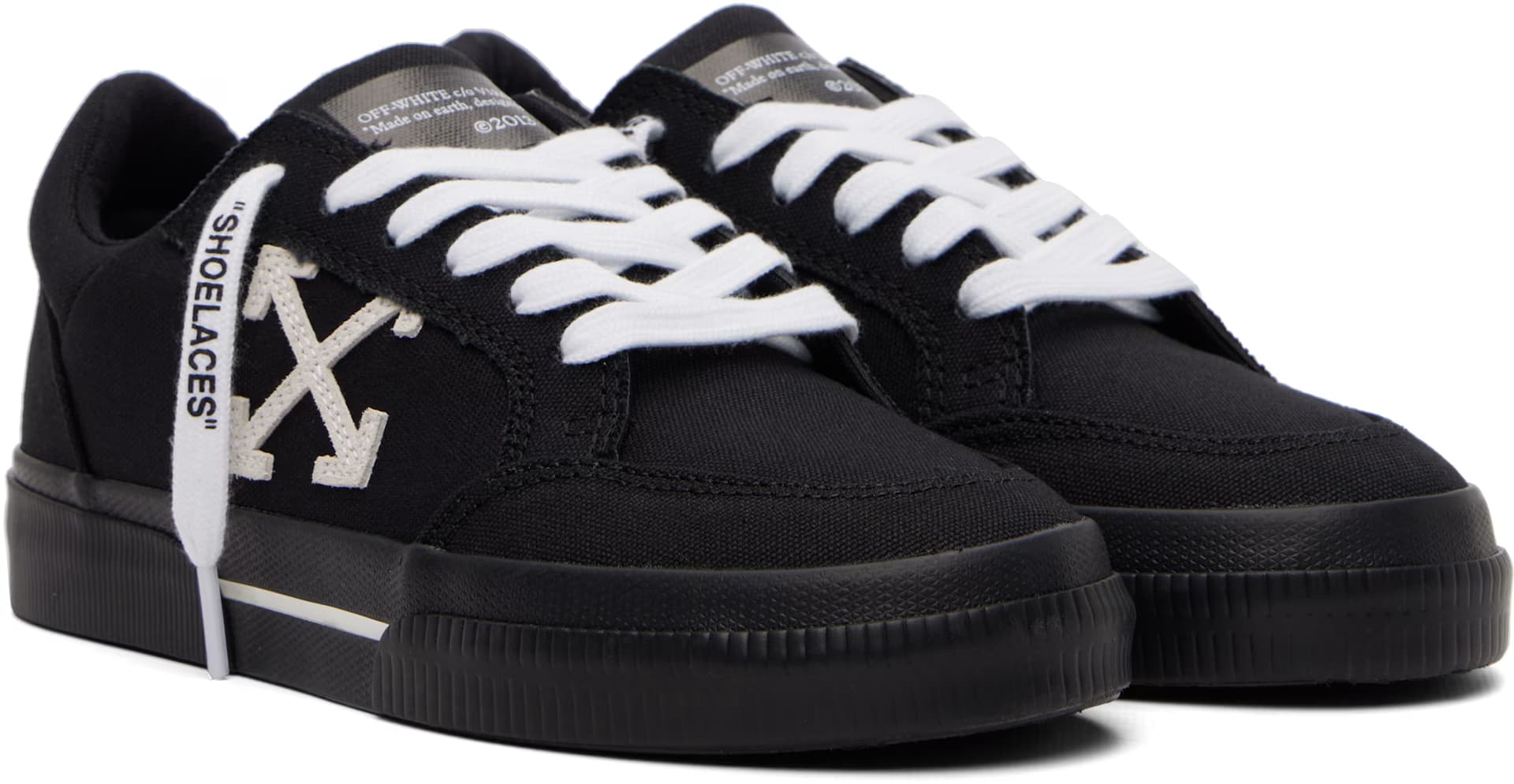 Black Vulcanized Low Canvas Sneakers 4
