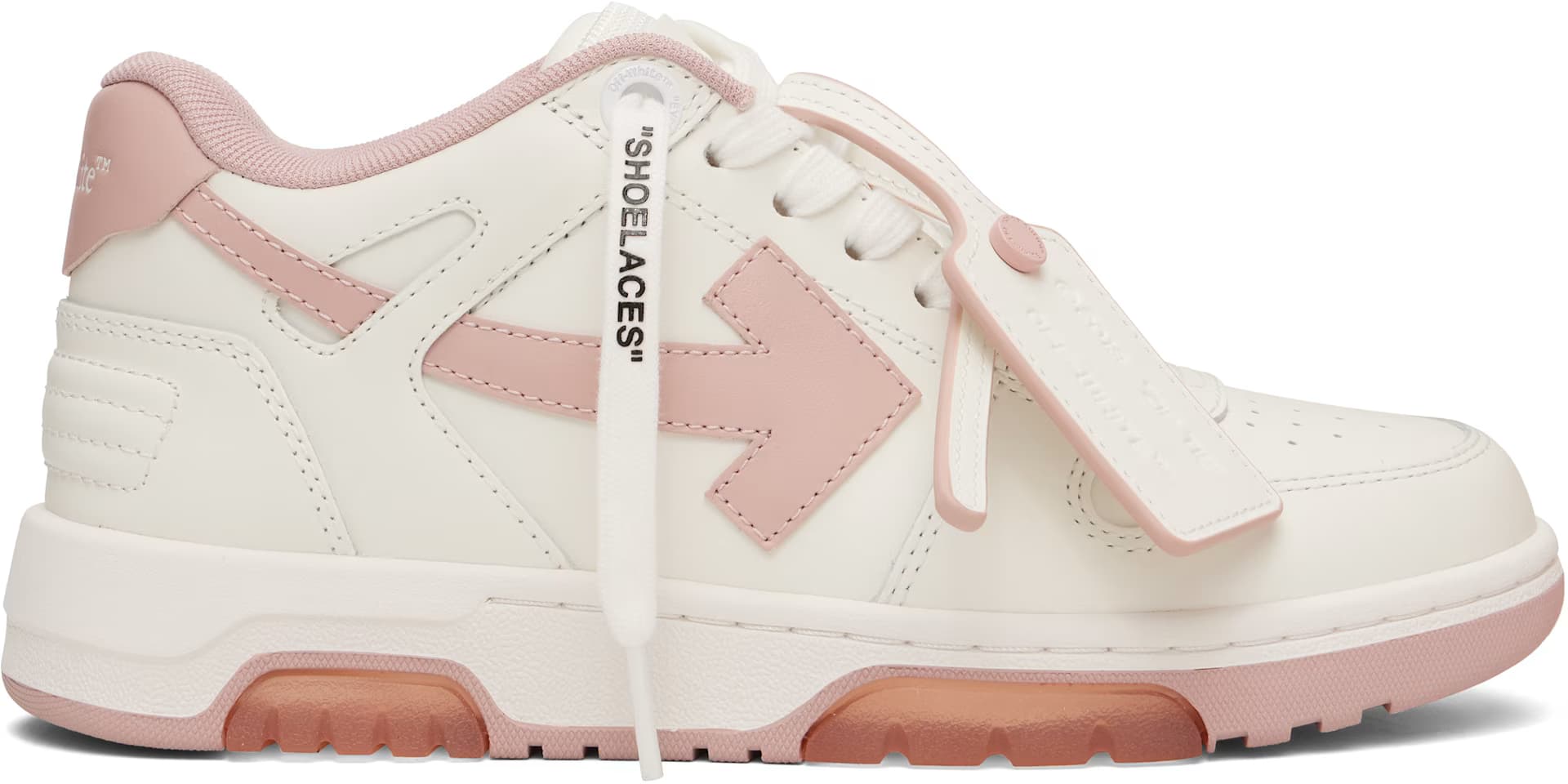 White & Pink 'Out Of Office' Sneakers by Off-White