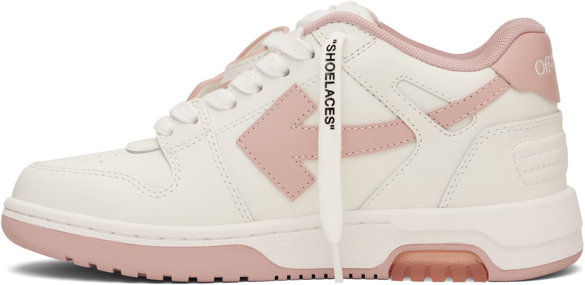 White & Pink 'Out Of Office' Sneakers 3