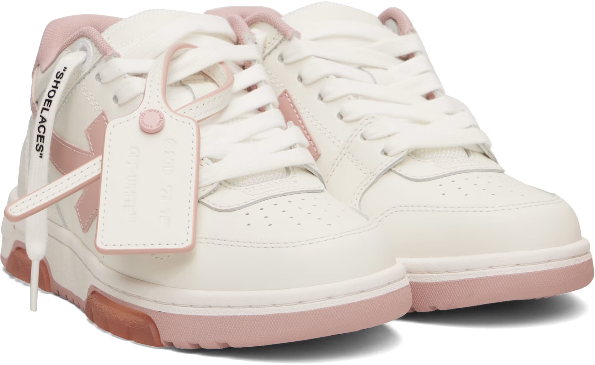 White & Pink 'Out Of Office' Sneakers 4
