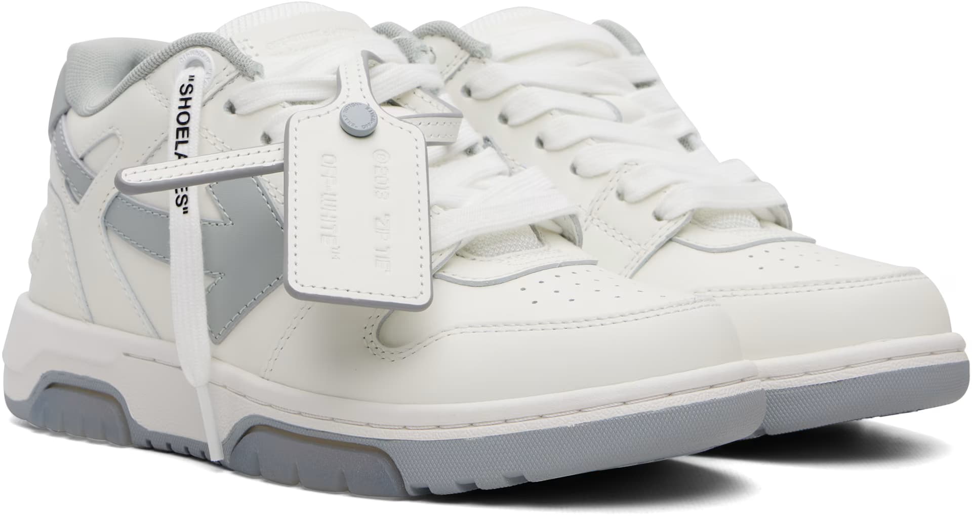 White & Gray 'Out Of Office' Sneakers 4