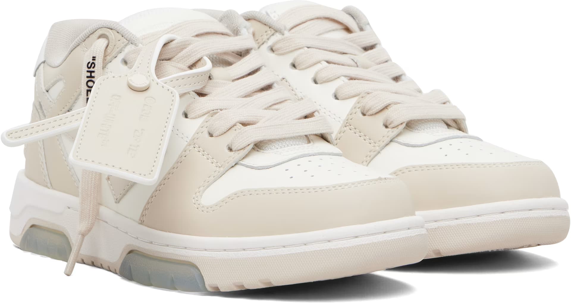 White & Beige 'Out Of Office' Sneakers 4