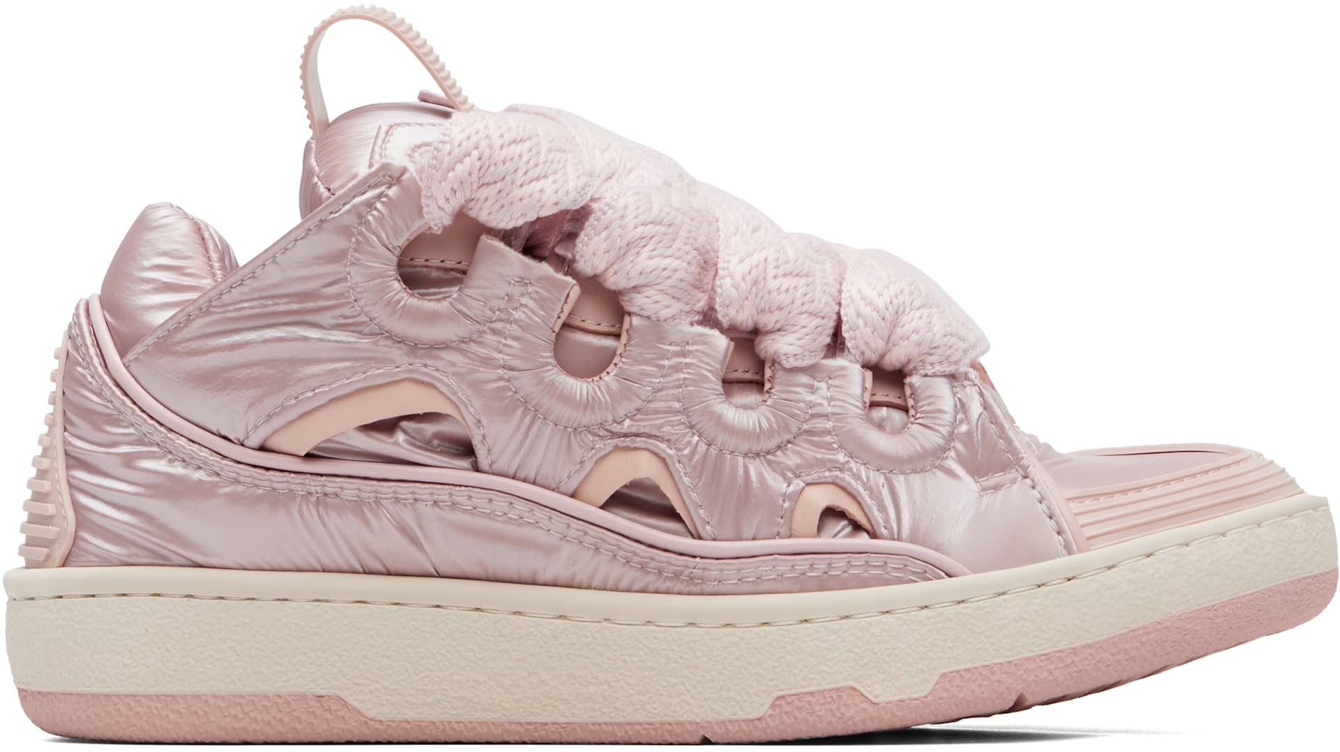 Pink Nylon Curb Sneakers by Lanvin