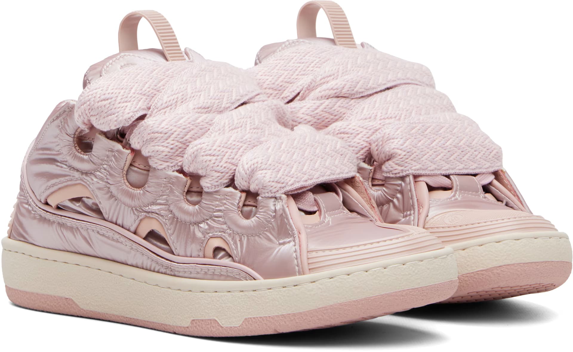 Pink Nylon Curb Sneakers 4