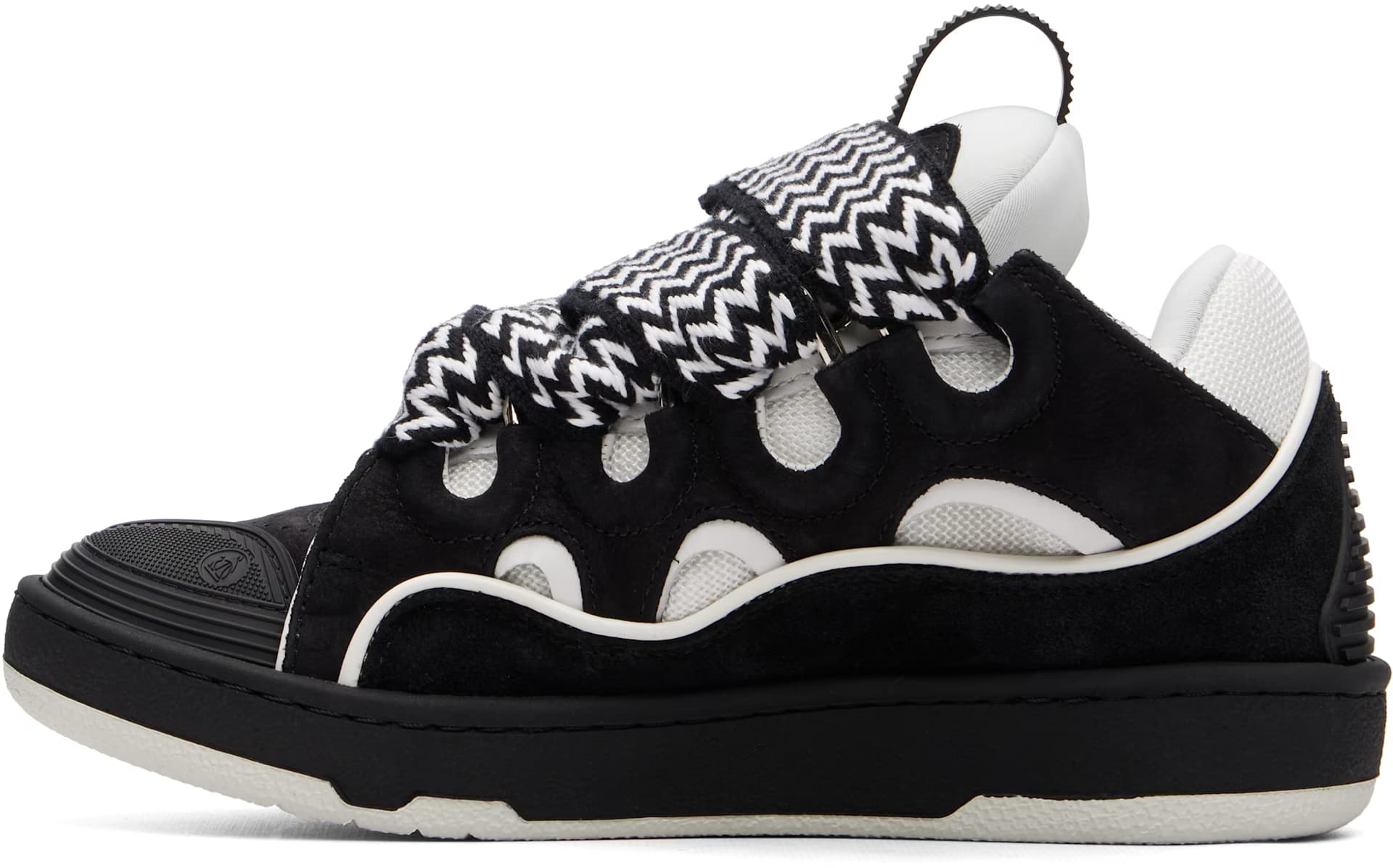 Black & White Bicolor Curb Sneakers 3