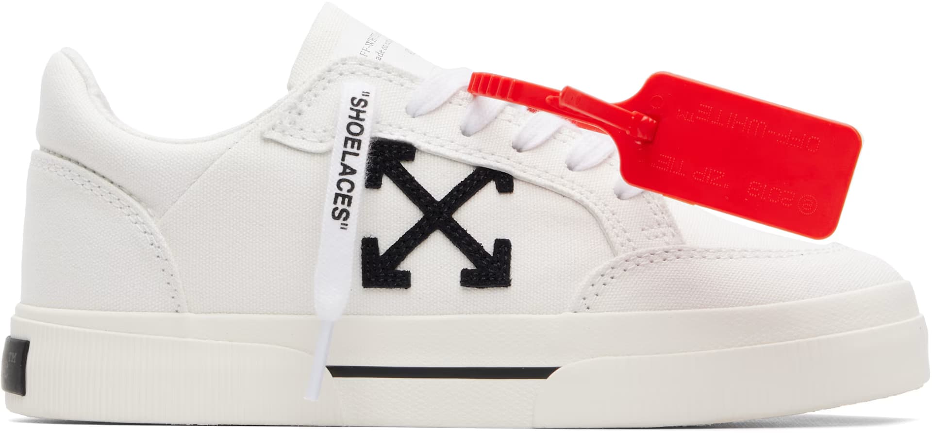 White Vulcanized Low Canvas Sneakers by Off-White