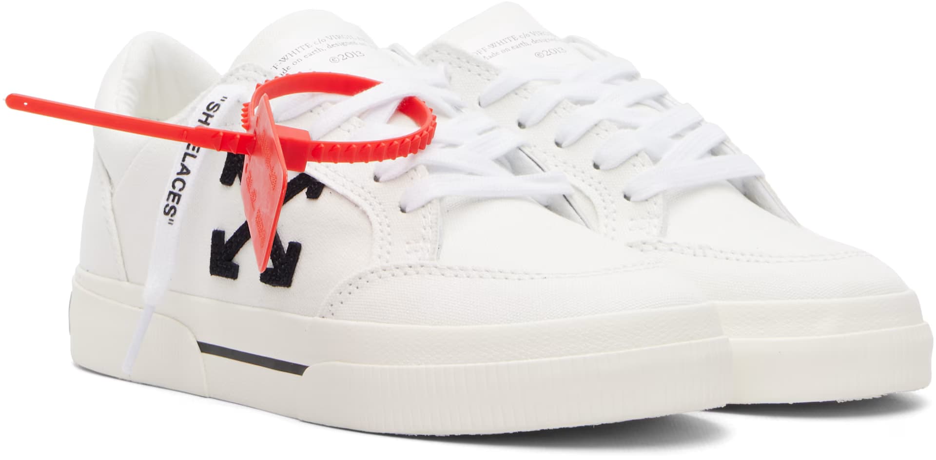 White Vulcanized Low Canvas Sneakers 4