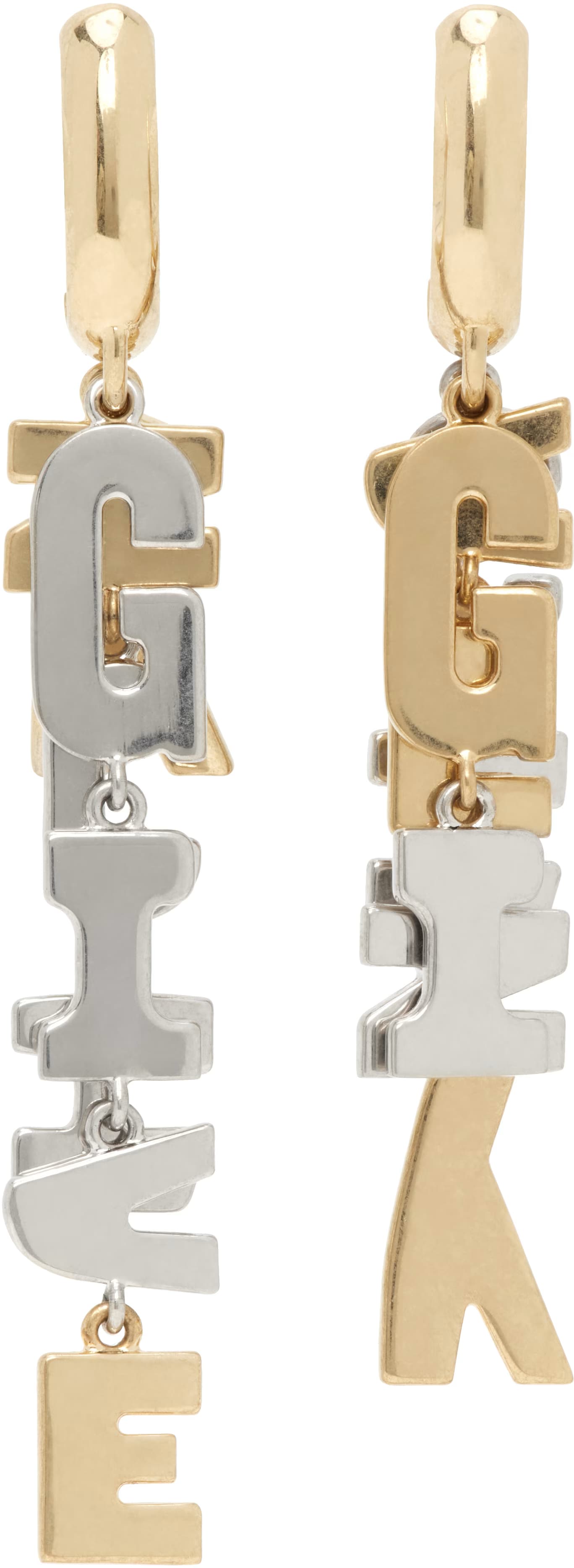 'Givenchy Letters' Asymmetric Earrings by Givenchy