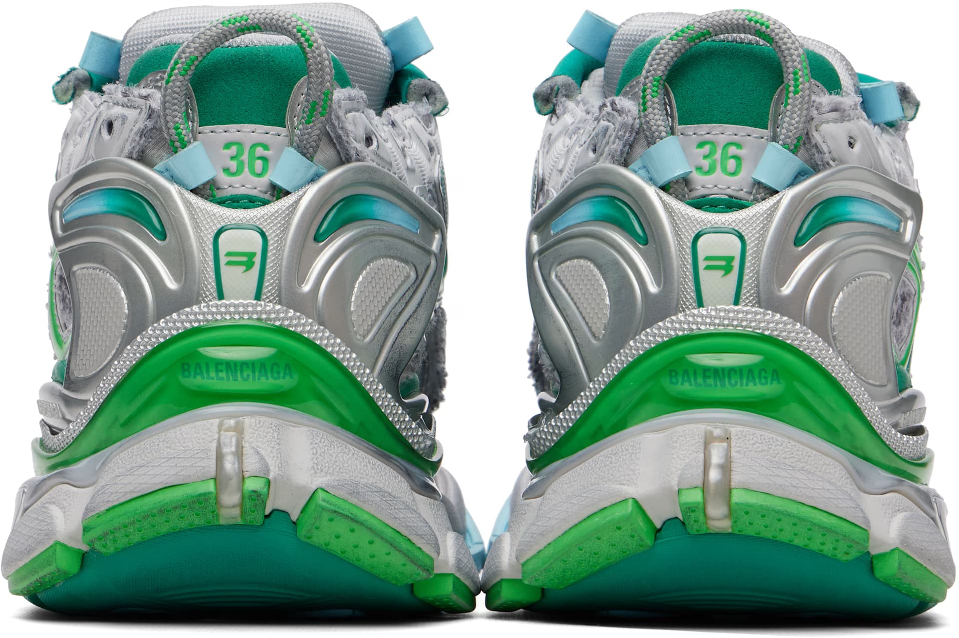 Gray & Green Runner Sneakers 2