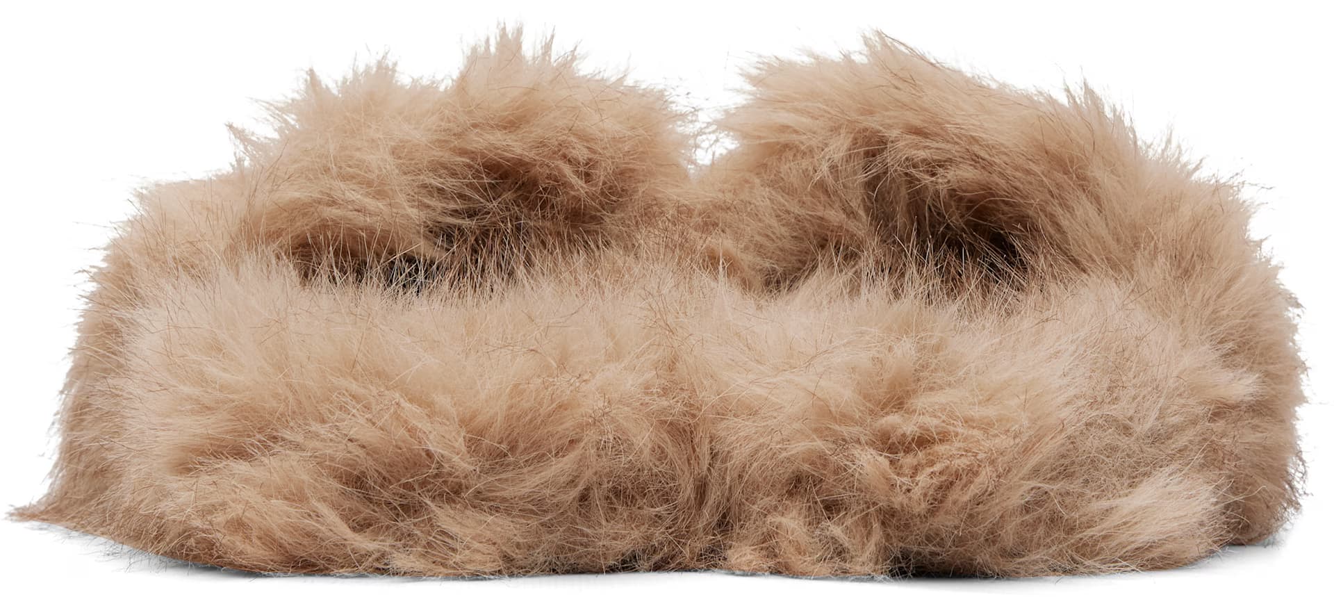 Beige Furry Slides 2
