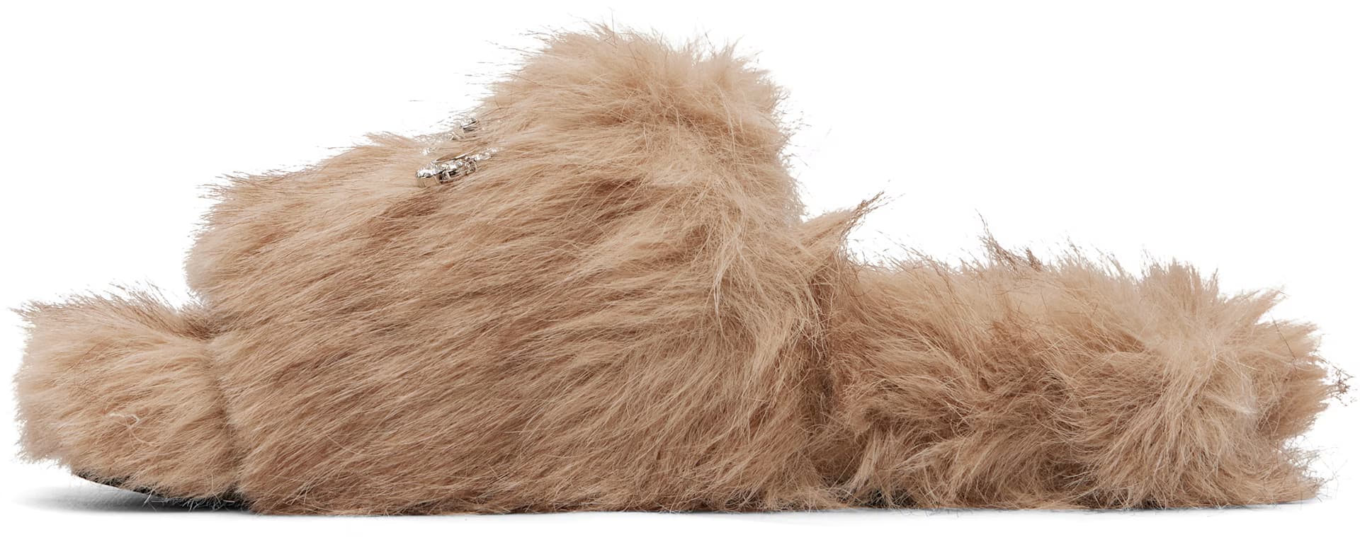 Beige Furry Slides 3