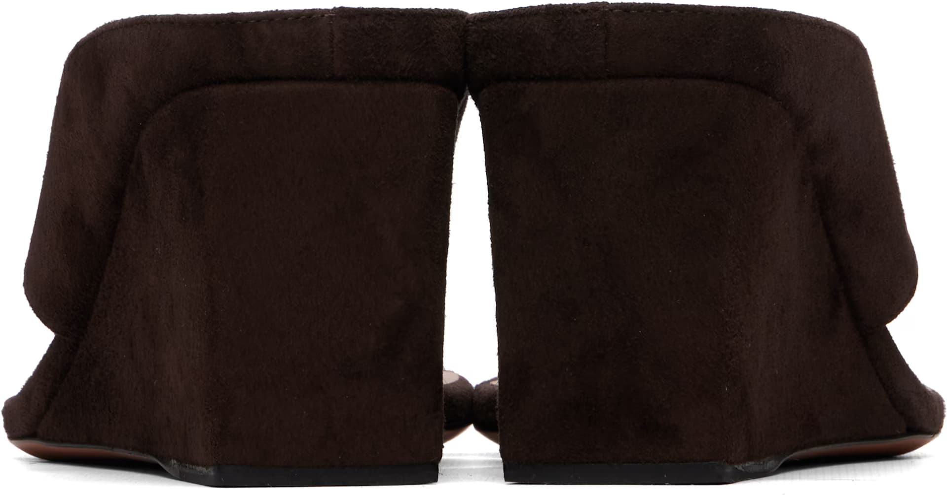 Brown Cube Thong Heeled Sandals 2