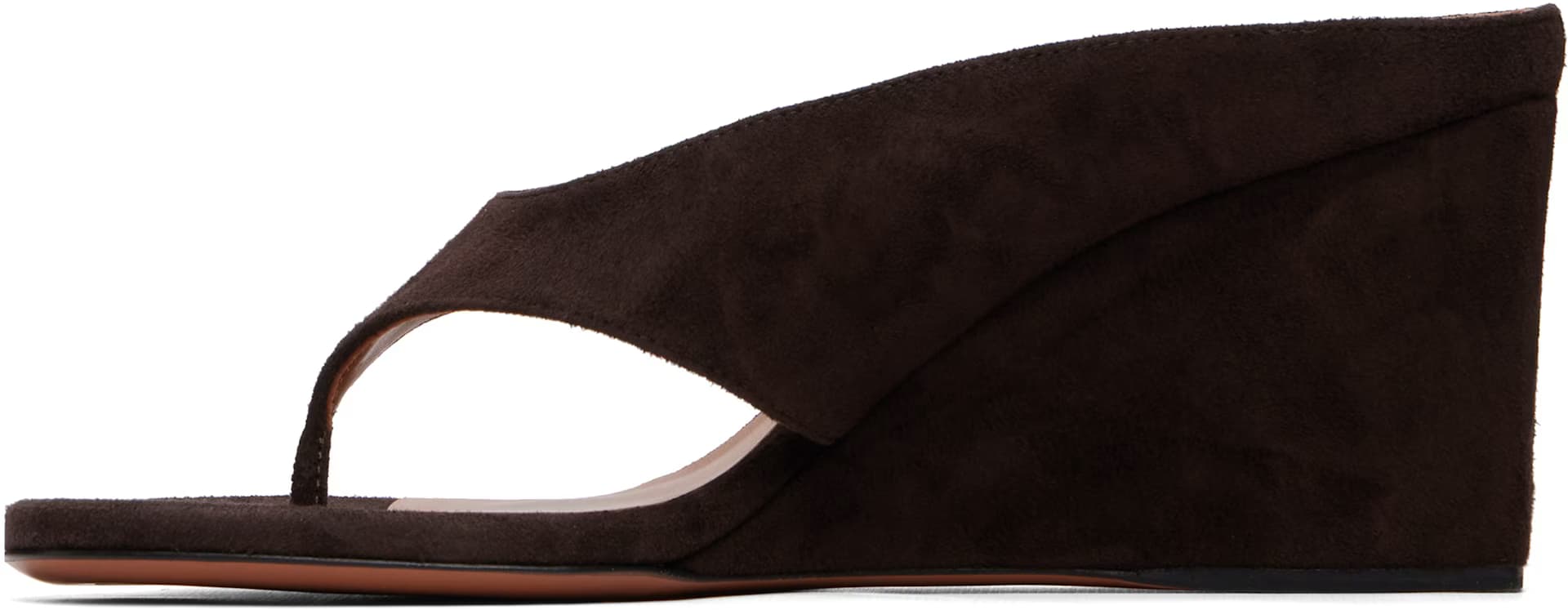 Brown Cube Thong Heeled Sandals 3