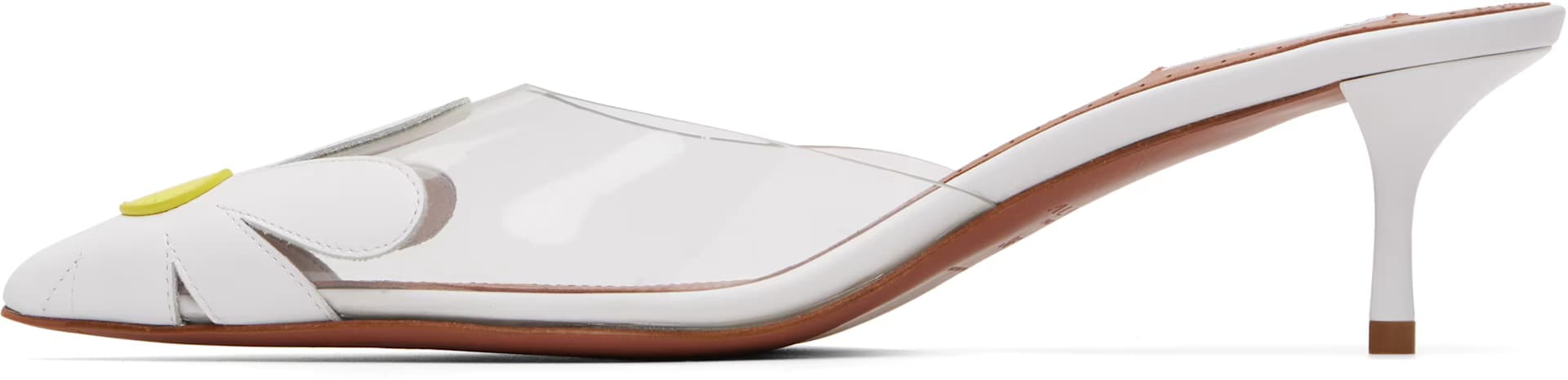 White Bloom Mule Heels 3