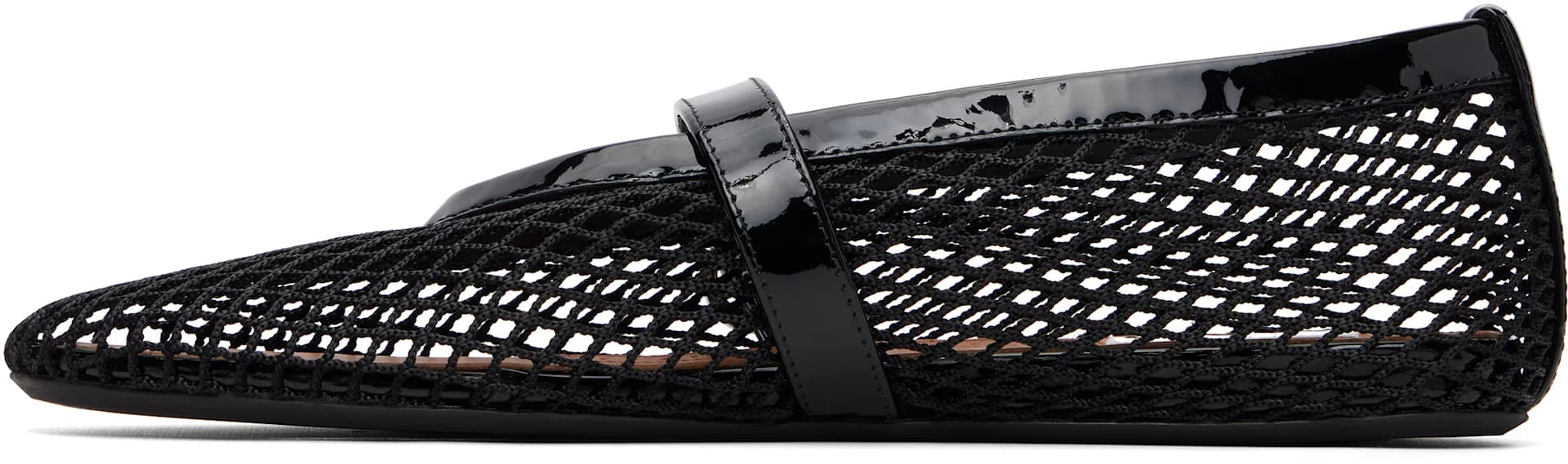 Black Fishnet Ballerina Flats 3