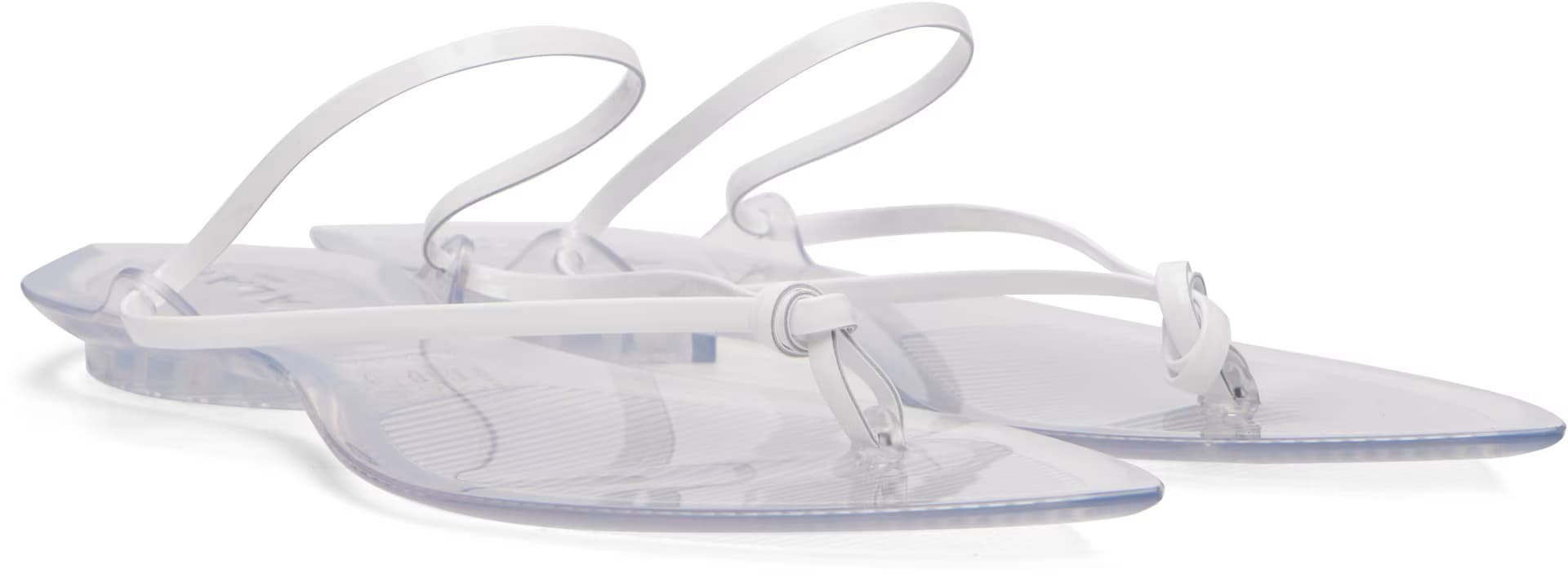 White Invisible Thong Sandals 4