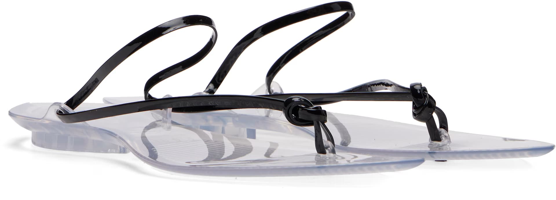 Black Invisible Thong Sandals 4