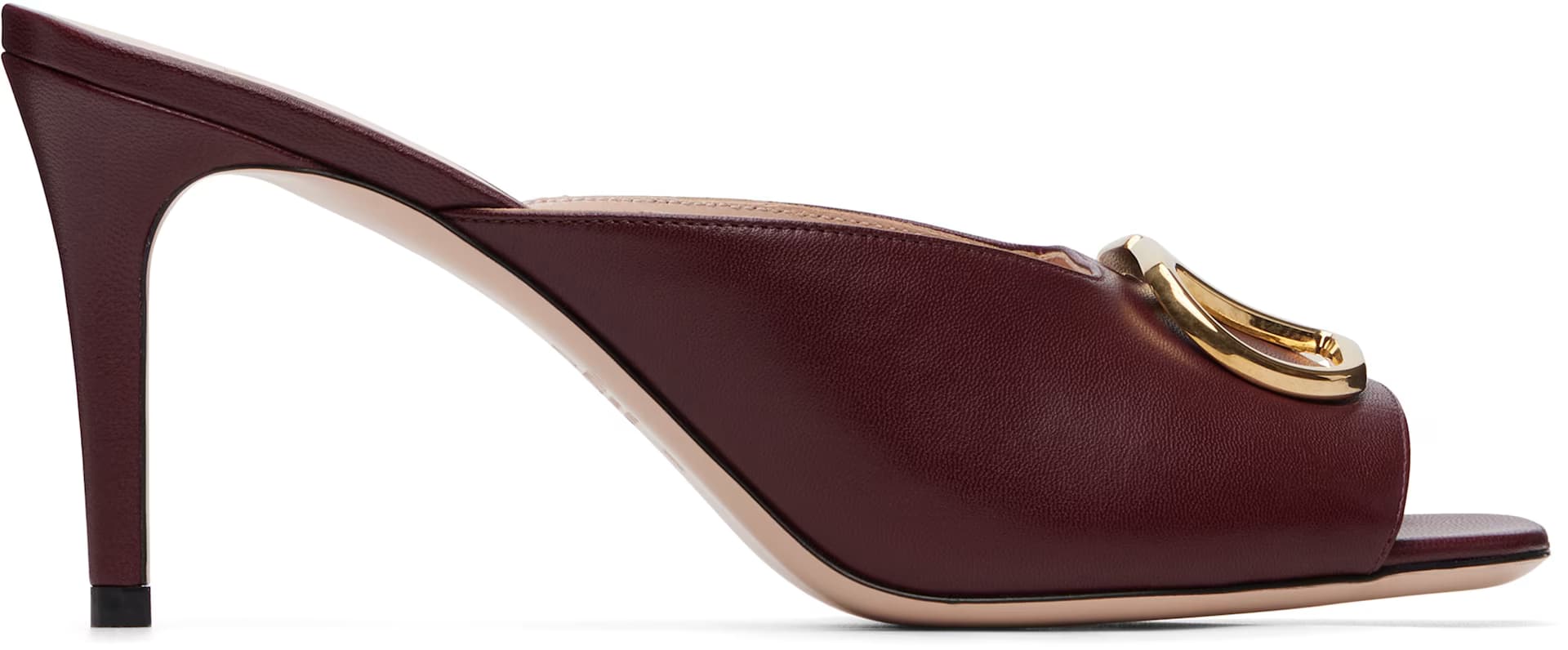 Burgundy VLogo Signature Heeled Sandals by Valentino Garavani