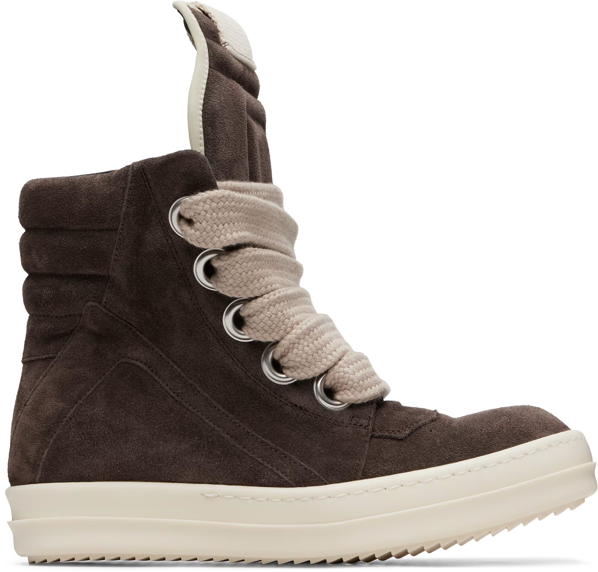 Brown Tower Jumbolace Geobasket Sneakers by Rick Owens