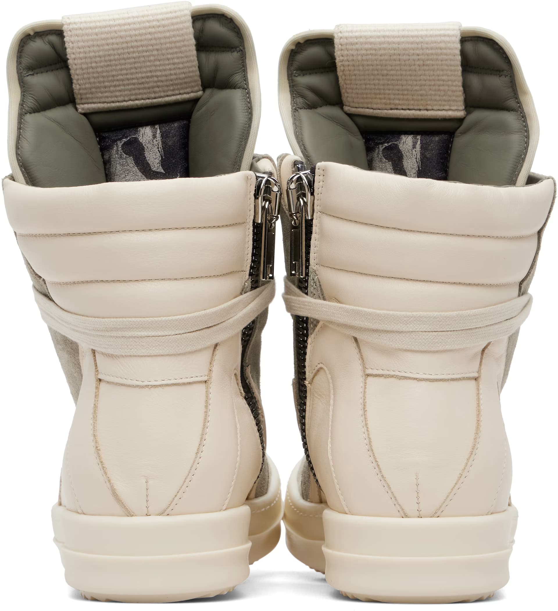 Off-White & Taupe Tower Geobasket Sneakers 2