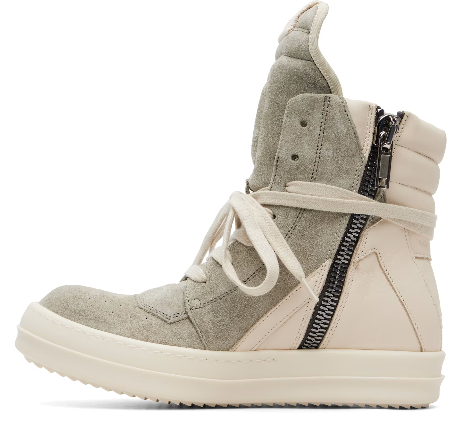 Off-White & Taupe Tower Geobasket Sneakers 3